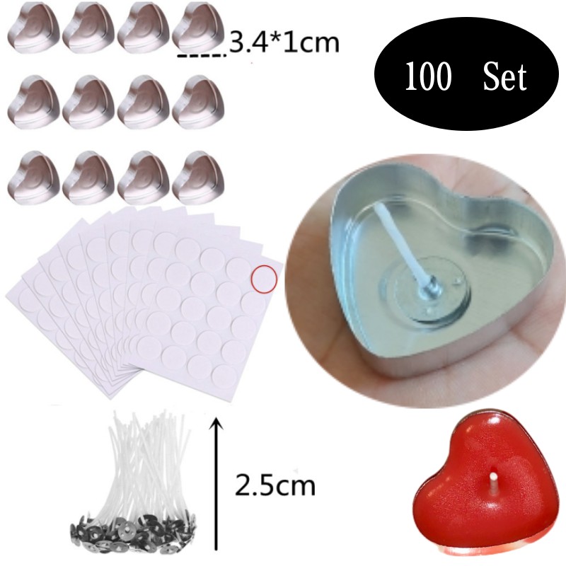Candle Making Set - 100 комплектов пустых алюминиевых чайных свечей