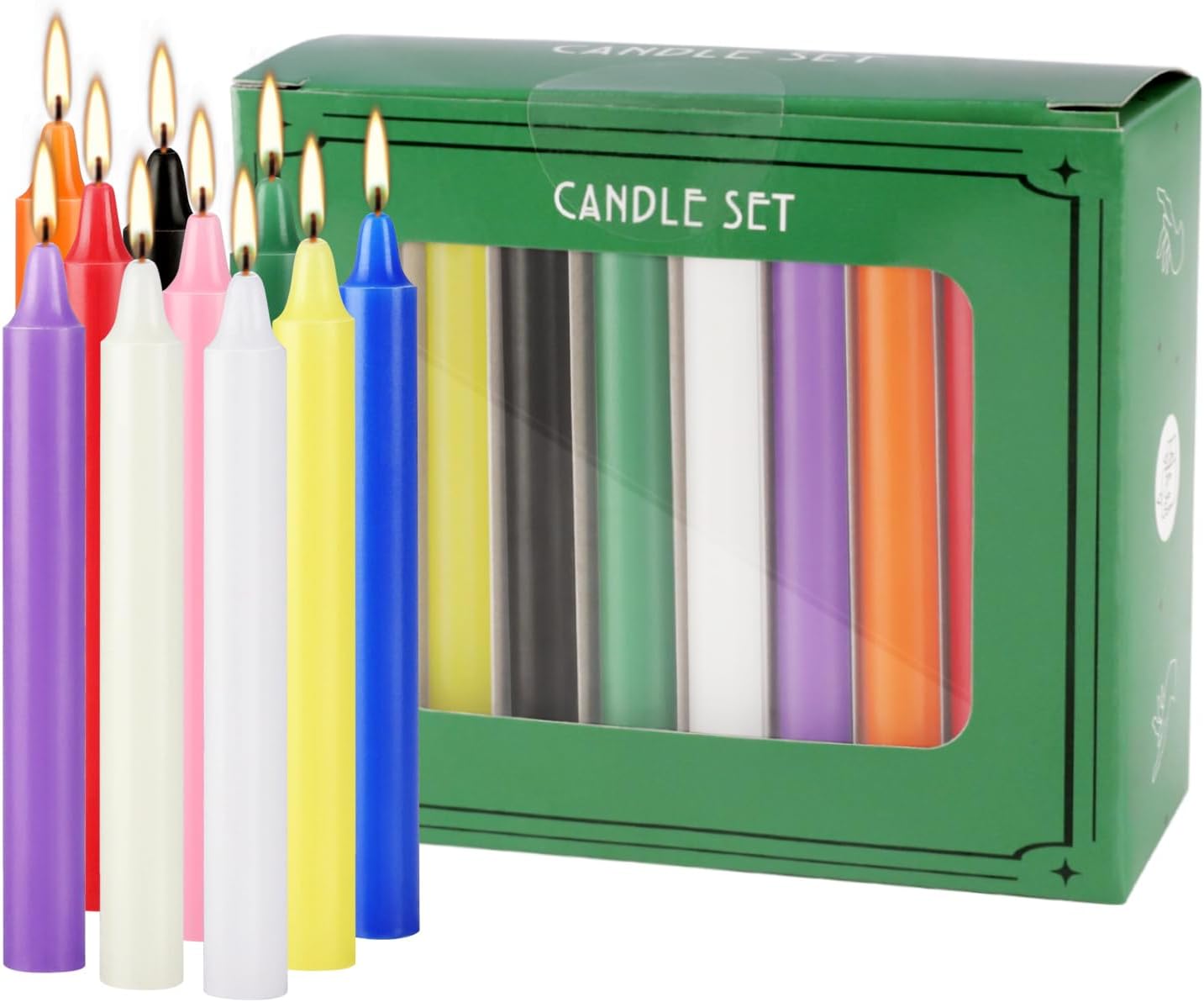Candle Making Place - 20 ярких маленьких свечей-палочек, не каплят,
